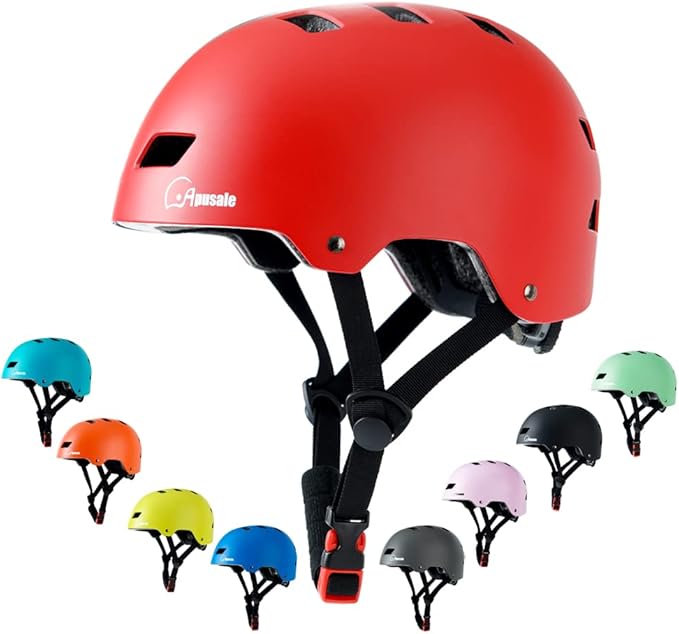 Bike Skateboard Helmet, Adjustable and Multi-Sport for Skate Scooter, 3 Sizes for Adult Youth Kids Toddler