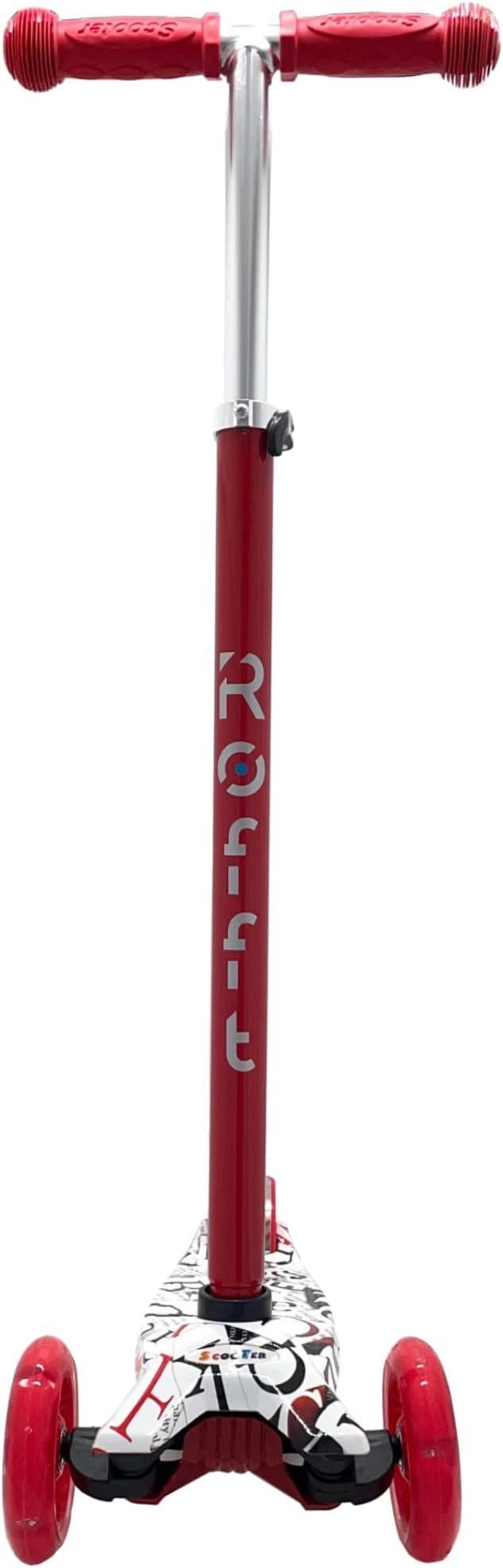 Maxi Scooter for Kids Ages 6-12 Lean-to-Steer 3 Wheel Scooter for Kids Ages 6-12 PU Light-Up Wheels Kids Scooter Adjustable Height Light Weight Aluminum Scooters T-Bar Colorful Design Printed