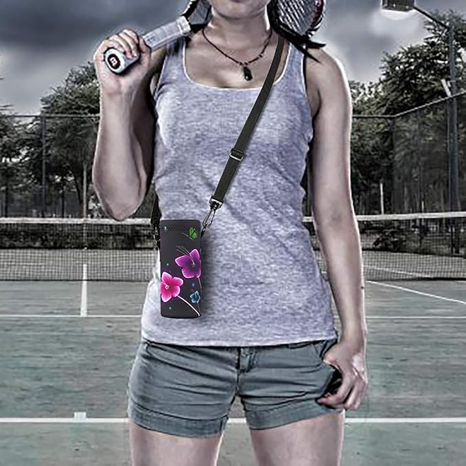 RICHEN Neoprene Water Bottle Carrier Bag with Adjustable Shoulder Strap,Insulated Water Bottle Cover for Stainless Steel/Glass/Plastic Bottles