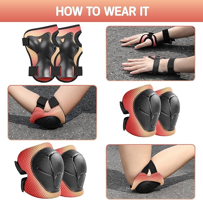 Toddler/Kids Bike Helmet Set for Boys Girls 3D Adjustable Kids Helmet Protective Gear Set Knee Elbow Wrist Pads and Multi-Sports Skateboard Scooter Cycling Roller Balance Bike