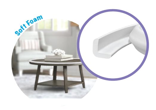 Kidkusion Baby Proof Edge Guards for Safety | Made in The USA | 32 Feet | Off White | Edge Protectors for Furniture, Tables, Fireplaces | Heavy Duty Tape Included