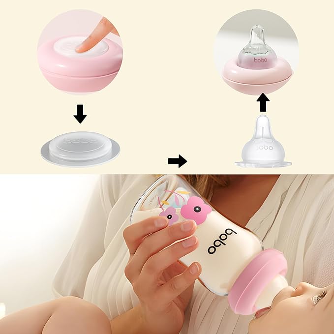 YOHKOH Glass Breast Milk Storage Bottles - 100% Leak-Proof, BPA-Free Breastmilk Storage Containers, Freezer & Dishwasher Safe, Ideal for Nursing Mothers (Multicolor, 5.4oz (Pack of 4))