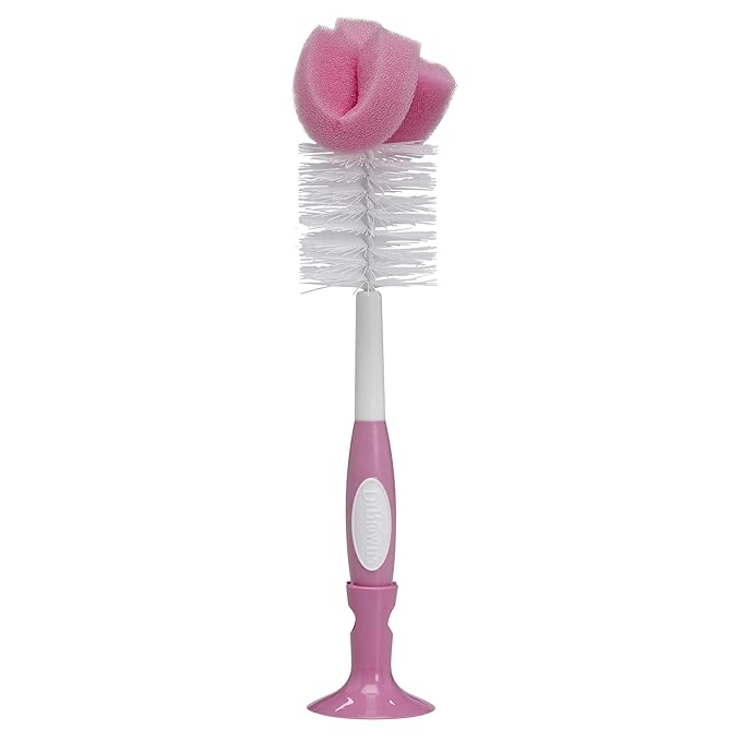 Dr. Brown's Natural Flow Anti-Colic Options+ Special Edition Pink Baby Bottle Gift Set with Soft Sippy Spout Transition Cup, Flexees Teether, Bottle Cleaning Brush and Travel Caps