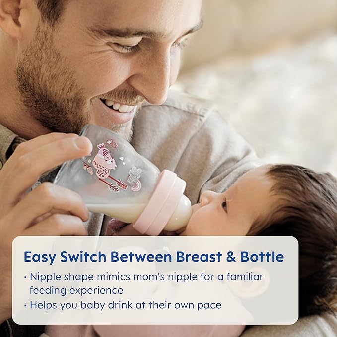MAM Premium Glass Baby Bottles, Easy Switch Between Breast and Bottle, Feel Good Slow Flow, Newborn Essentials Must Have, 2+ Months, BPA Free, 9oz, Unisex, 3 Pack