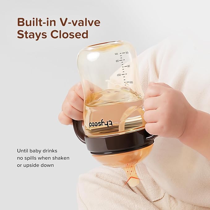 PPSU Weighted Straw Cup with Handles Toddlers Transition Bottles to Sippy Cups No Spill Learner Milk Water Baby Bottle Soft Silicone Spout Dishwasher Safe BPA Free 6+ Months 10oz/300mL 2 Pack