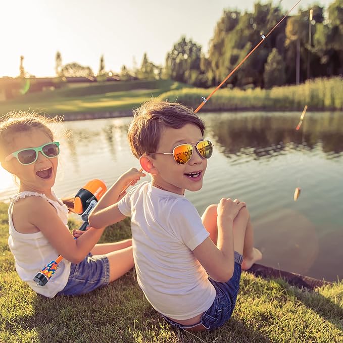 Kids Fishing Pole Kit Set，Portable Telescopic Fishing Rod and Reel Combo Full Kits for Boys, Girls, Beginner, Youth