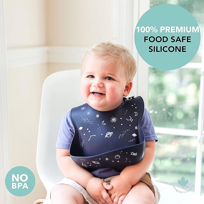 Loulou Lollipop Soft, Waterproof Silicone Feeding Bib for Babies and Toddlers
