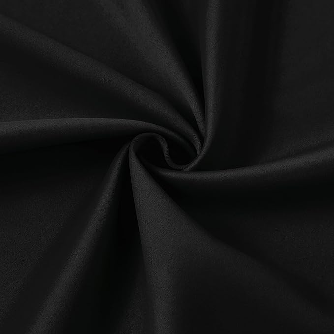 KEQIAOSUOCAI Short Pinch Pleated Blackout Curtains 54 Inch Long 2 Panels for Bedroom Thermal Insulated Black Out Window Curtain Pinched Pleat Drape with Hooks (W40 x L54 Inch, Black)
