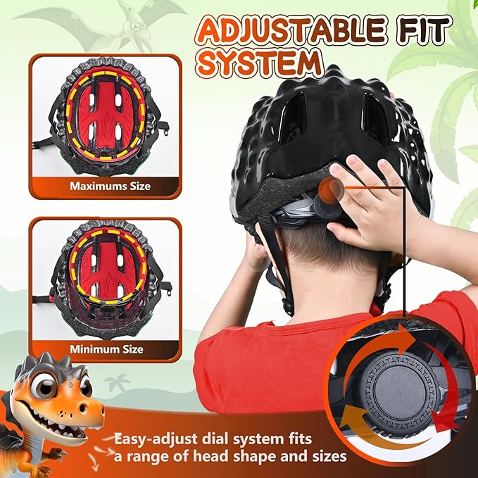 Toddler/Kids Bike Helmet Set for Boys Girls 3D Adjustable Kids Helmet Protective Gear Set Knee Elbow Wrist Pads and Multi-Sports Skateboard Scooter Cycling Roller Balance Bike