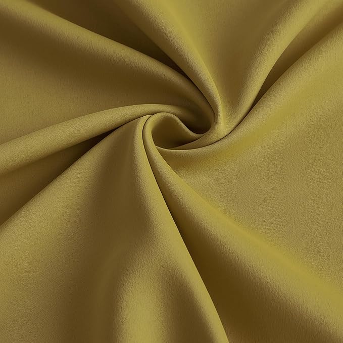 KEQIAOSUOCAI Yellow Pinch Pleated Curtains 63 Inch Length 2 Panels Set Noise Cancelling Window Drapes for Nursery Bedroom Living Room 40x63